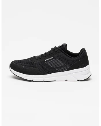 Pantofi sport wedge cu segmente de piele intoarsa sintetica, Alb/Negru
