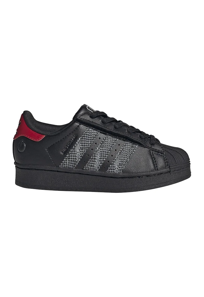Pantofi sport din piele ecologica cu led-uri Superstar, Rosu/Negru