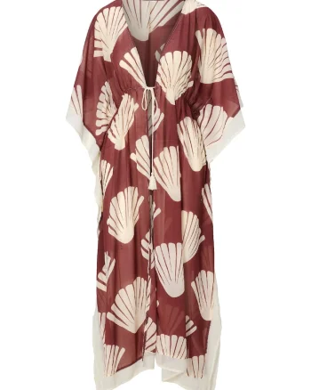 Rochie cu model si slit lateral, Maro