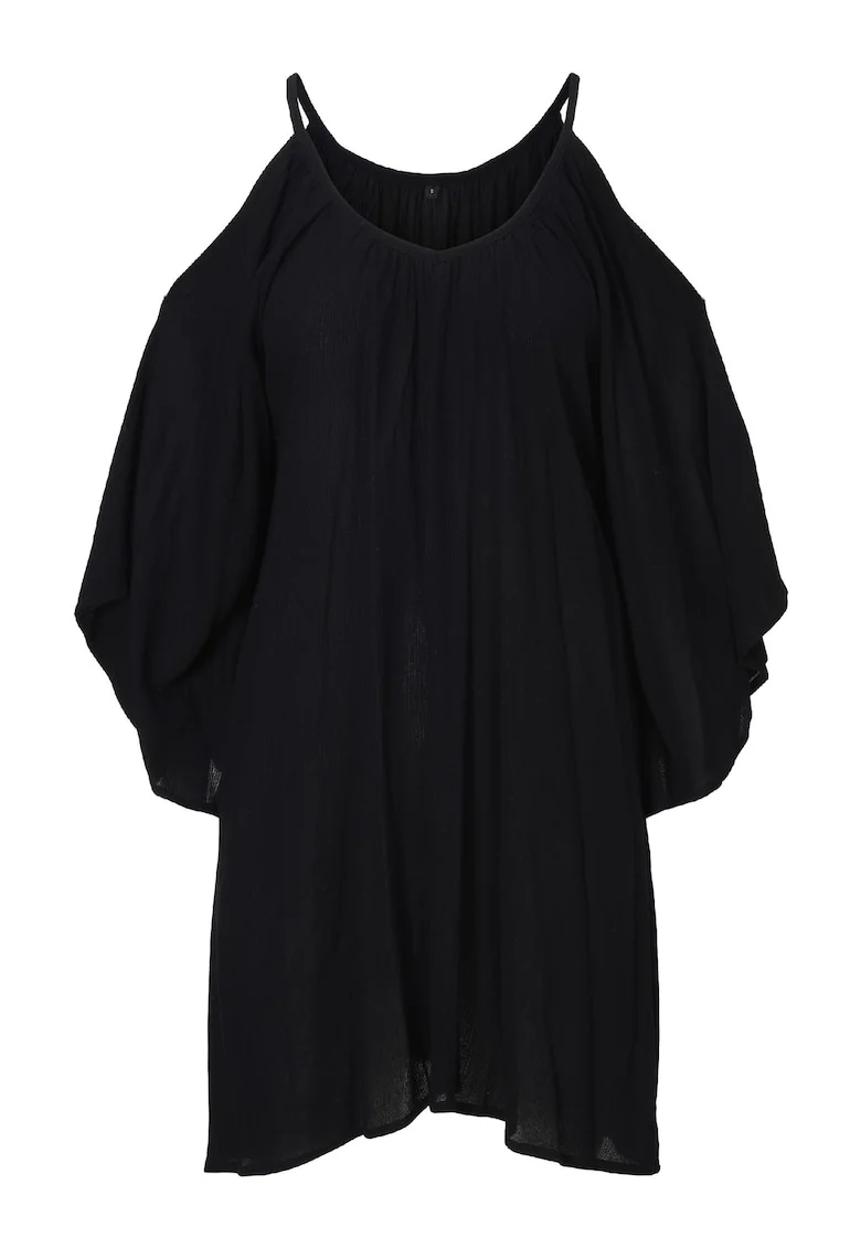 Rochie scurta cu decupaje pe umeri, Negru