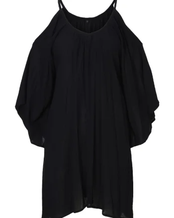 Rochie scurta cu decupaje pe umeri, Negru