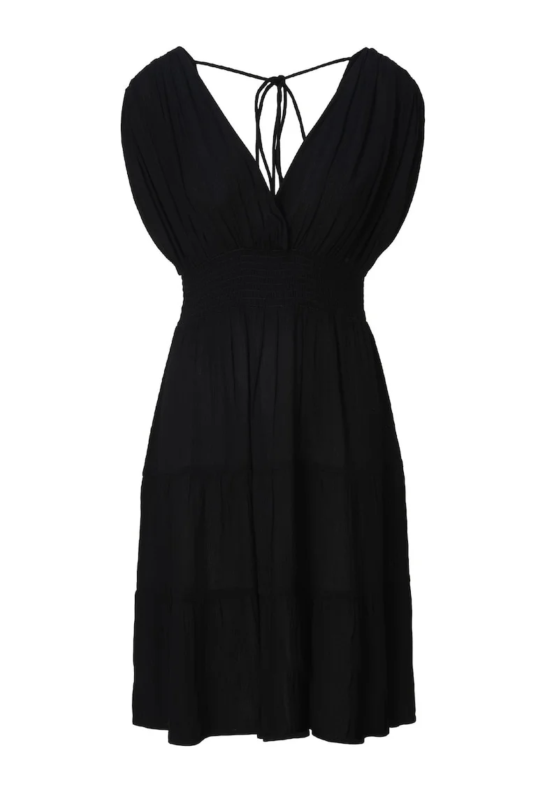 Rochie de plaja cu decolteu in V, Negru