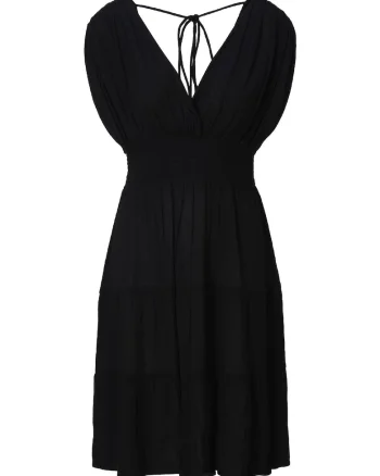 Rochie de plaja cu decolteu in V, Negru