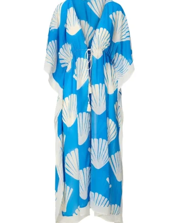 Rochie cu model si slit lateral, Albastru