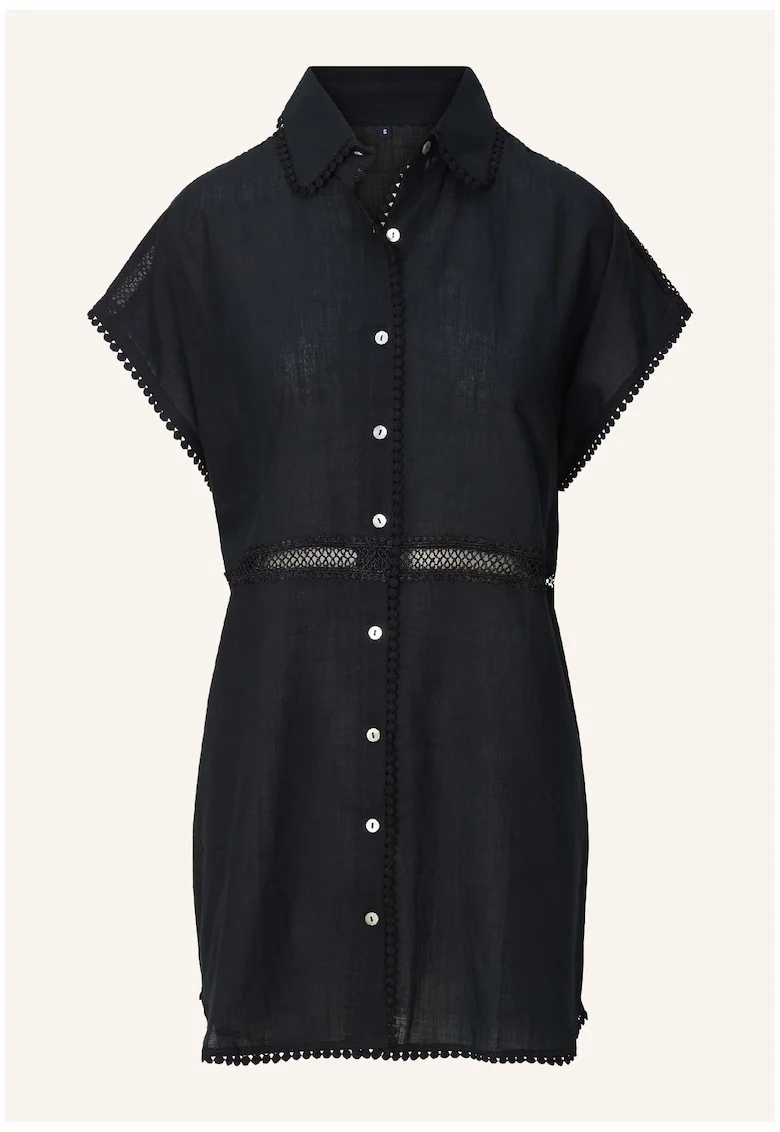 Rochie-camasa cu guler clasic, Negru
