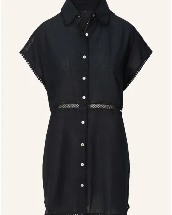 Rochie-camasa cu guler clasic, Negru