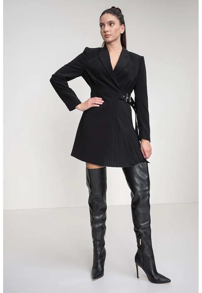 Rochie-sacou scurta cu pliuri, Negru