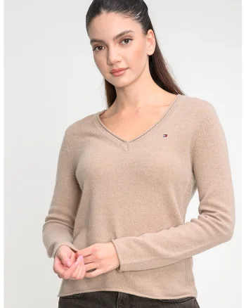Pulover de lana cu decolteu in V