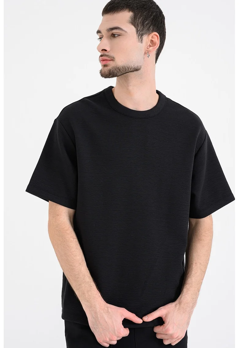 Tricou lejer din amestec de modal, Negru
