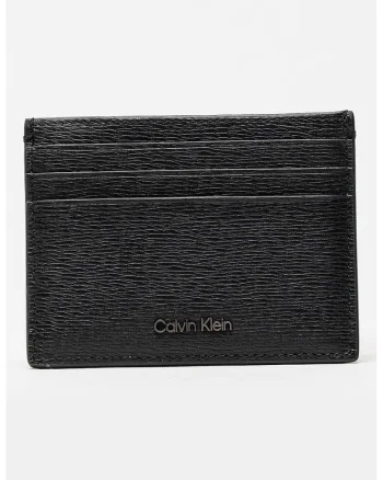 Portcart din piele Saffiano, Negru