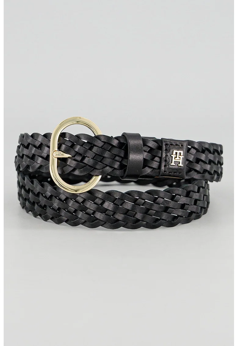 Curea impletita din piele Chic, Negru