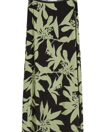 Fusta Midi,  verde si negru, fabricata din material de calitate