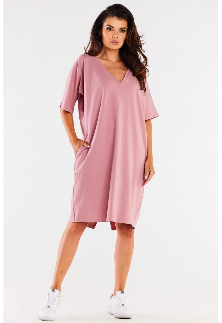 Rochie dama  Bumbac, M303 - Roz -