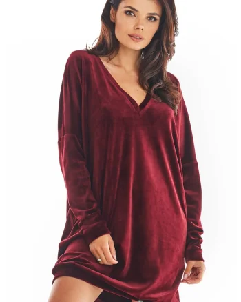 Rochie dama,  poliester, visiniu,