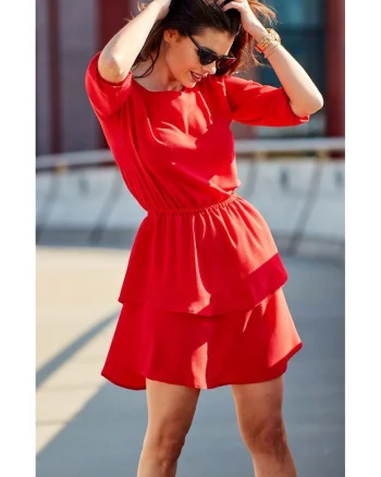Rochie dama,  Poliester, Rosu, A258