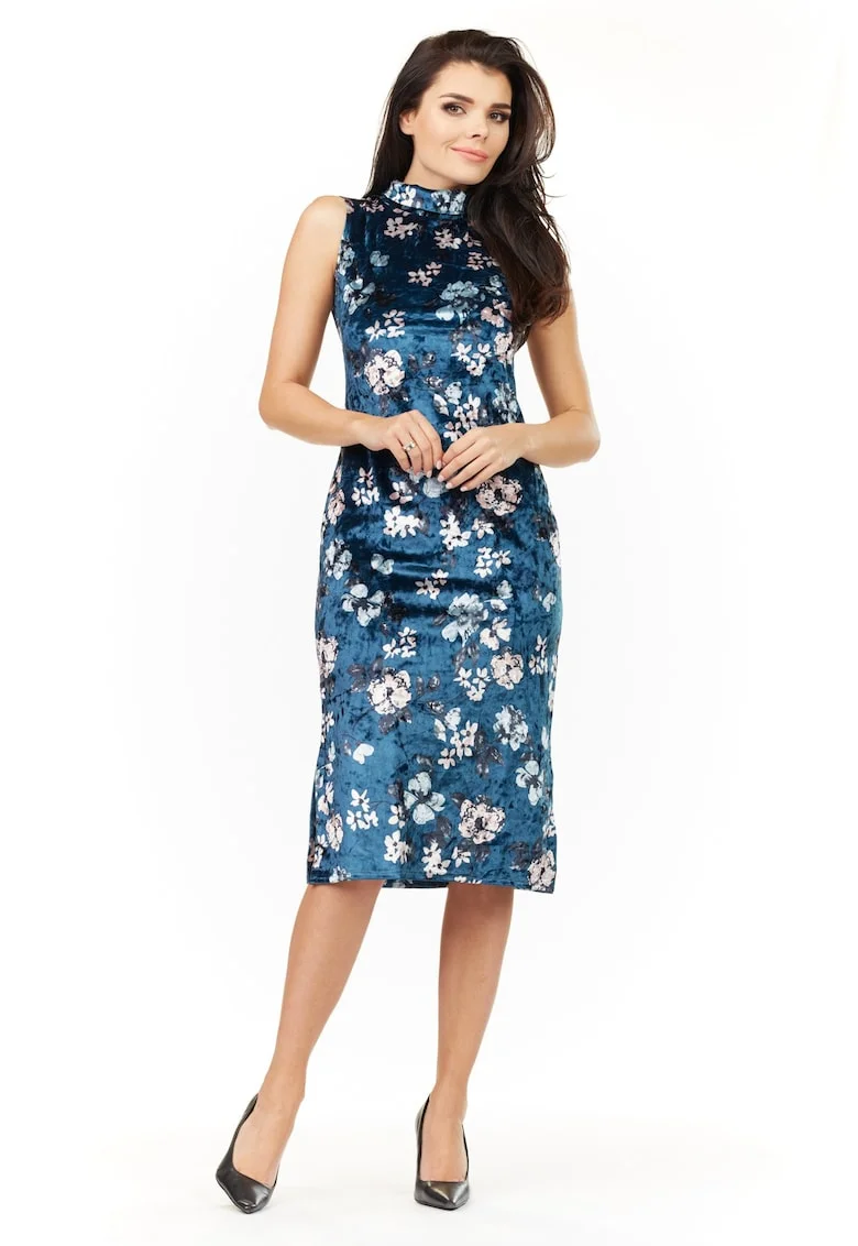 Rochie De zi/ office,  Bleumarin, Bleumarin