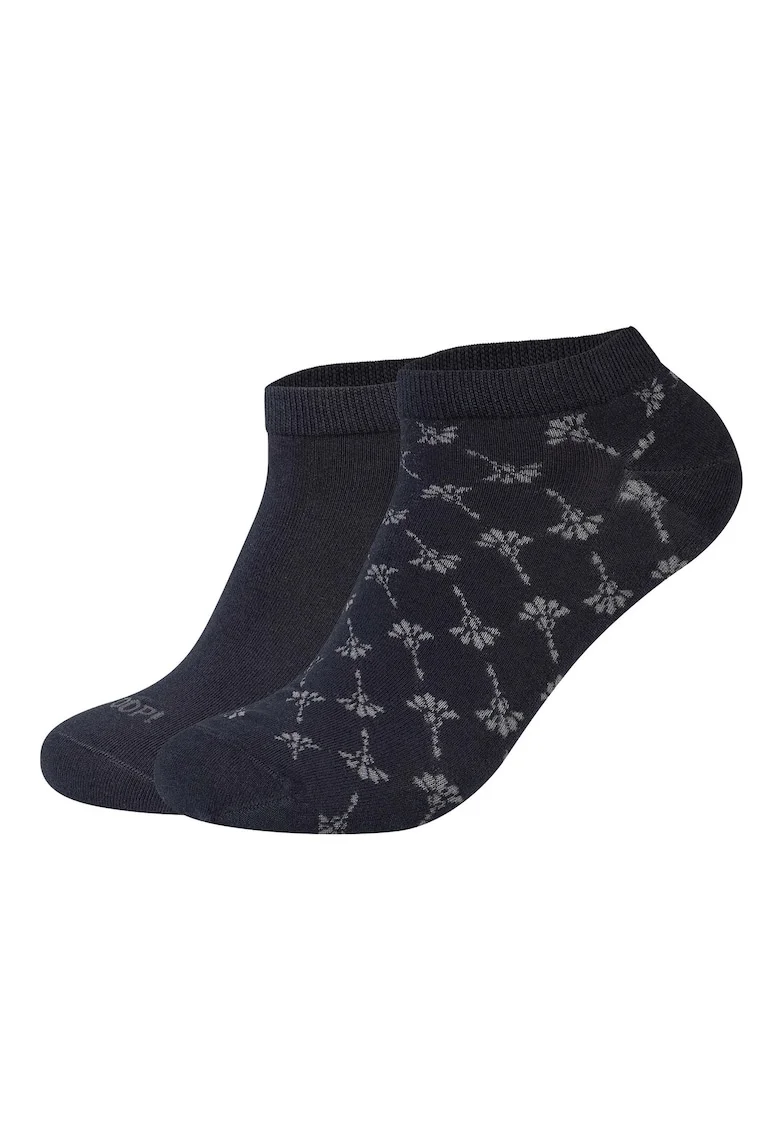Set de sosete pana la glezna cu model unisex - 2 perechi, Albastru inchis