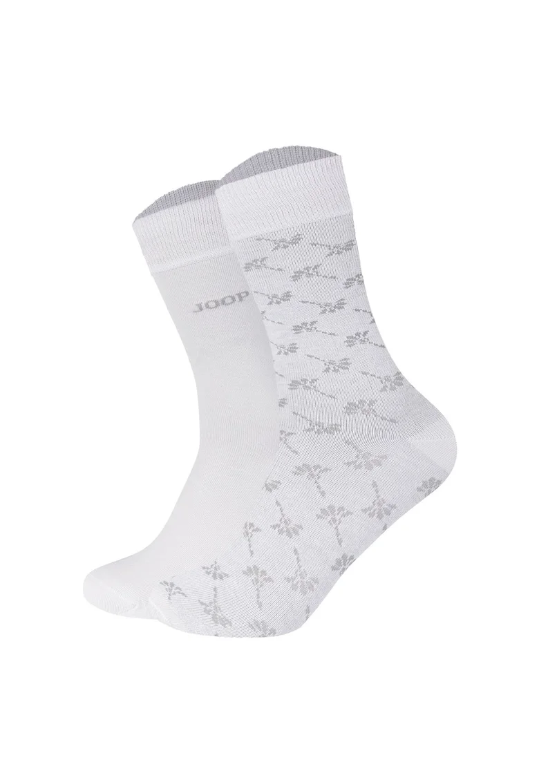 Set de sosete lungi cu model unisex - 2 perechi, Alb