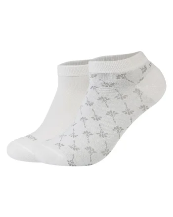 Set de sosete pana la glezna cu model unisex - 2 perechi, Alb