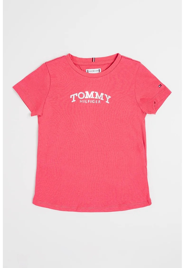 Tricou regular fit cu imprimeu logo, Roz aprins