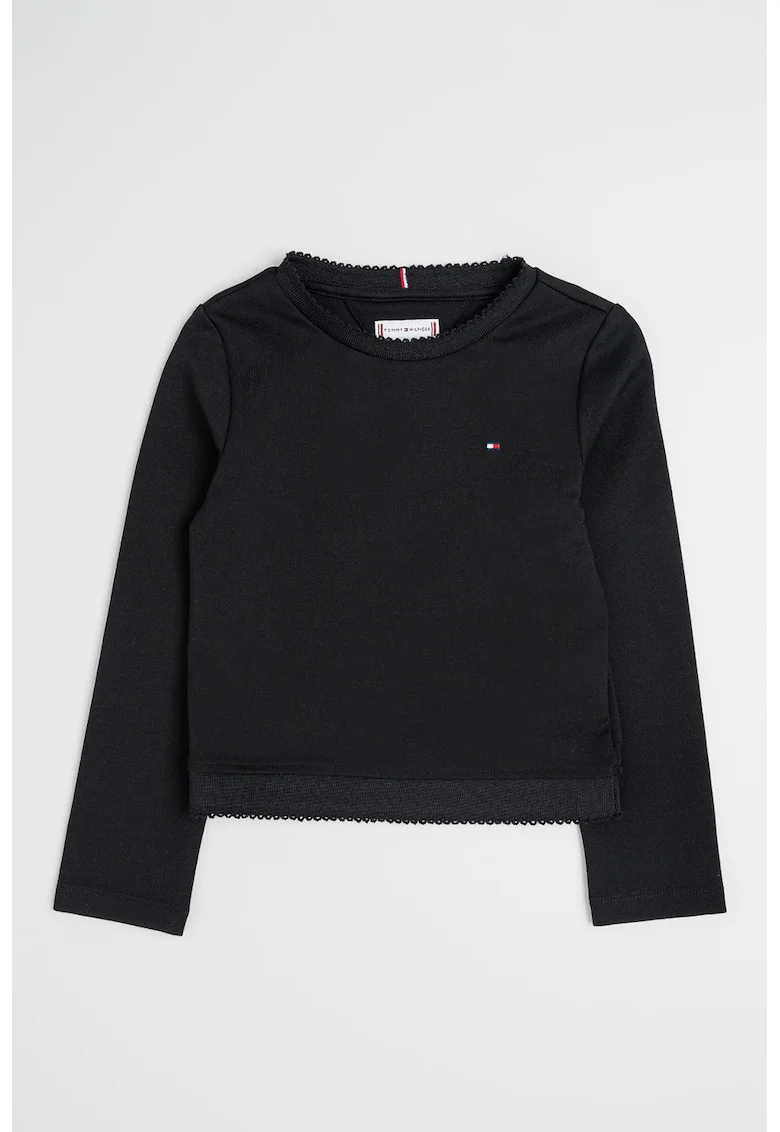 Bluza regular fit cu logo discret, Negru