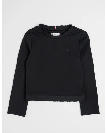Bluza regular fit cu logo discret, Negru