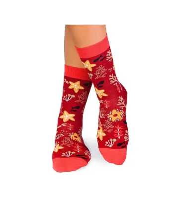 Sosete bumbac Fine Cotton Sealife Stea de Mare Bordeaux