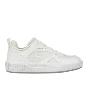 Pantofi sport de piele ecologica cu detalii logo, Alb