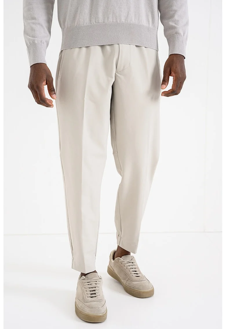 Pantaloni de trening cu croiala conica Flex, Bej deschis