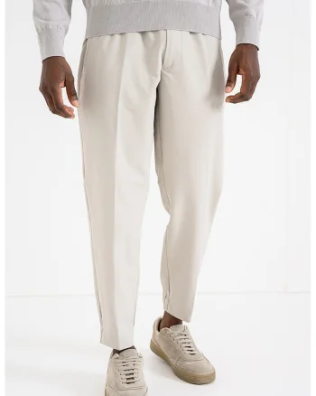 Pantaloni de trening cu croiala conica Flex, Bej deschis