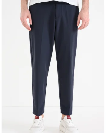 Pantaloni conici cu talie elastica, Albastru ultramarin