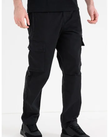Pantaloni cargo regular fit, Negru