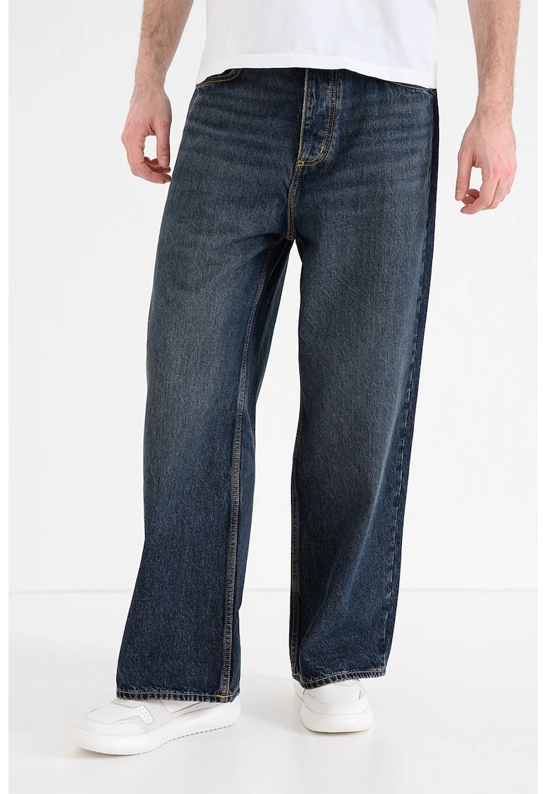 Blugi drepti relaxed fit Mason, Albastru inchis
