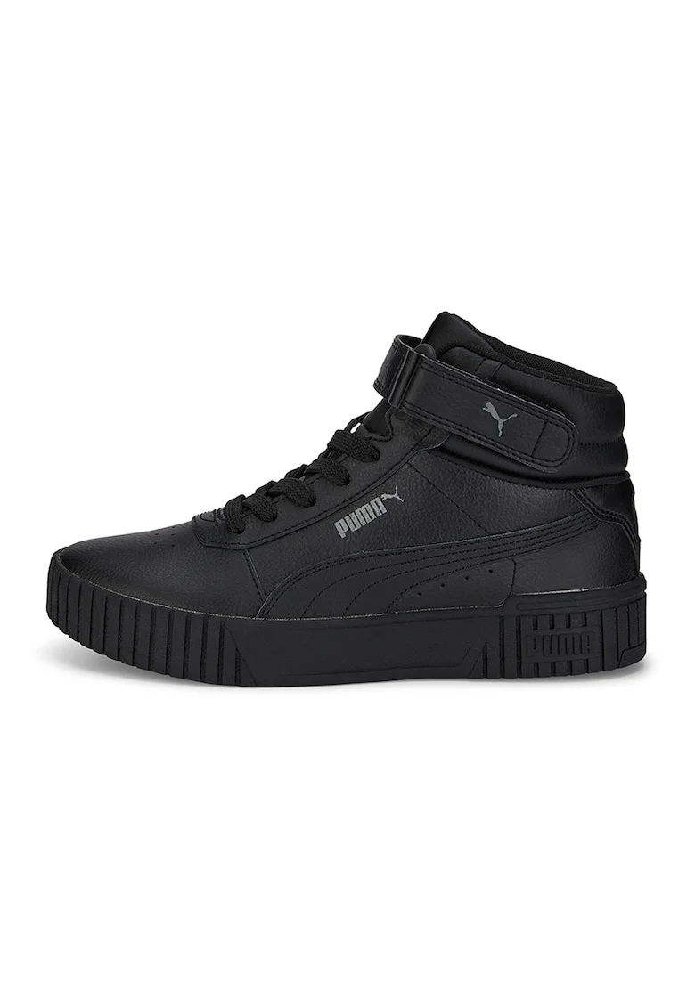 Pantofi sport mid-high de piele si piele ecologica Carina 2.0, Negru