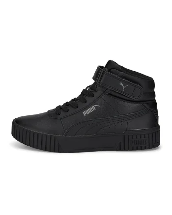 Pantofi sport mid-high de piele si piele ecologica Carina 2.0, Negru
