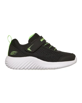 Pantofi sport Bouder-Quantarun din material textil cu velcro, Negru/Verde lime