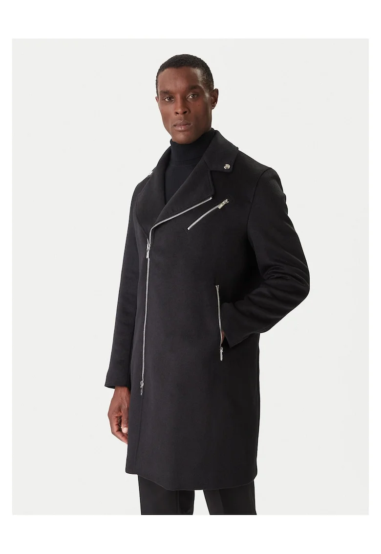 Palton pentru barbati  negru, lana