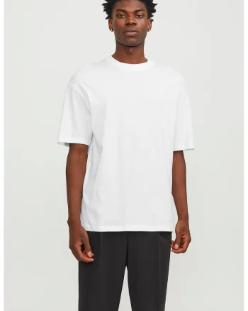 Tricou uni cu decolteu la baza gatului, Alb