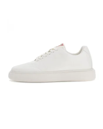 Pantofi sport din piele ecologica cu logo, Alb
