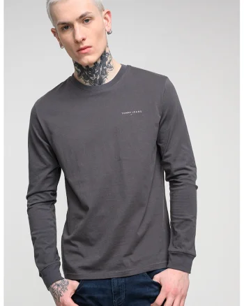 Bluza slim fit cu decolteu la baza gatului, Negru stins