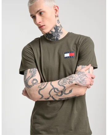 Tricou de bumbac cu logo, Verde inchis