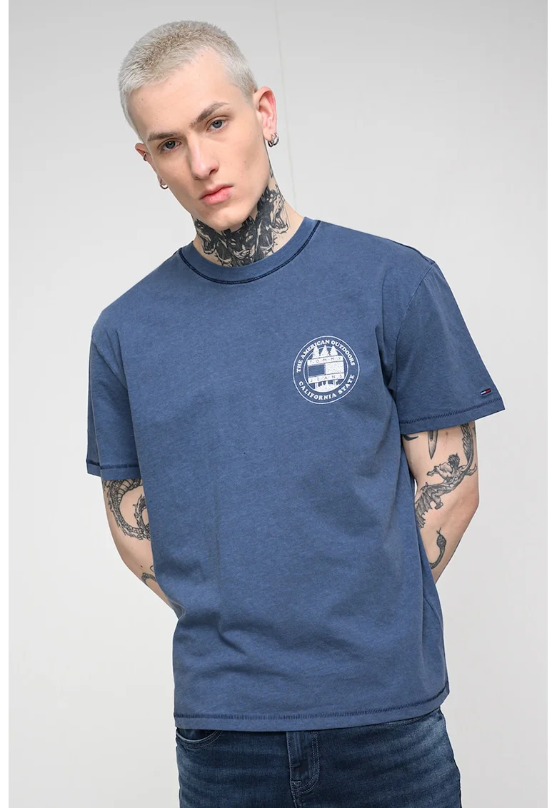 Tricou de bumbac lejer, Bleumarin