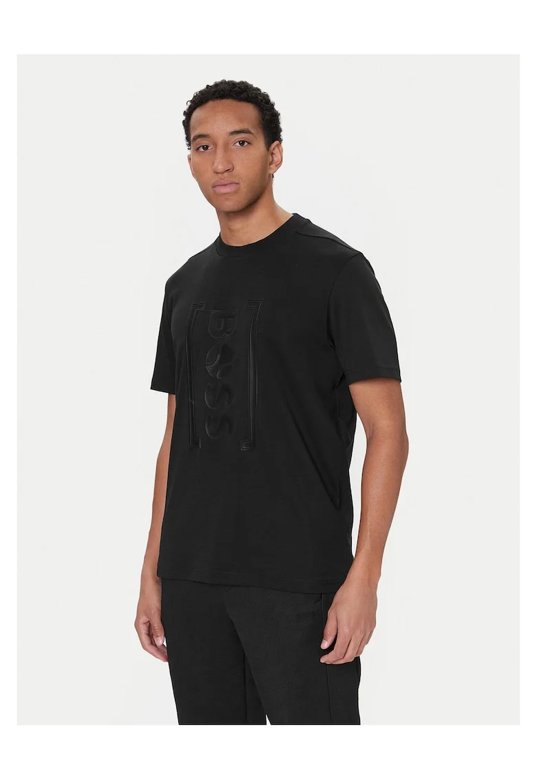 Tricou  negru, material bumbac