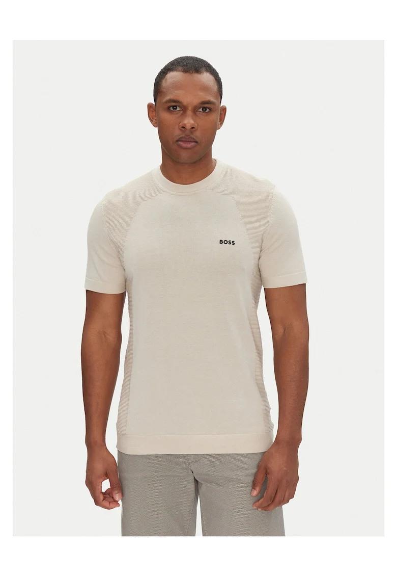 Tricou barbatesc  bej, bumbac