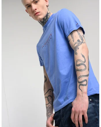 Tricou cu imprimeu logo, Albastru lavanda