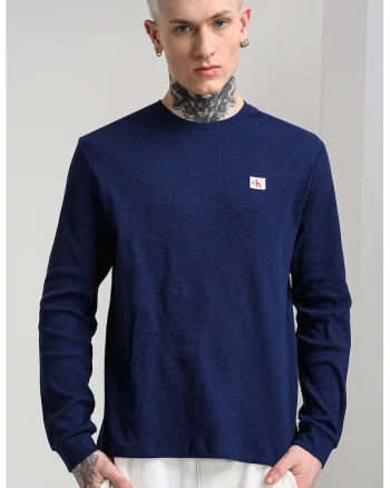 Bluza cu decolteu la baza gatului, Albastru indigo