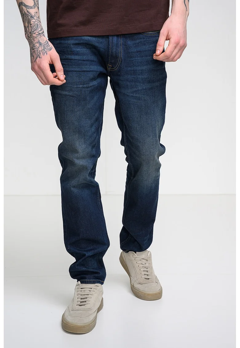 Blugi slim fit uni, Bleumarin