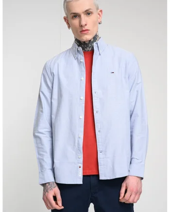 Camasa regular fit cu guler fixat cu nasturi, Albastru lavanda