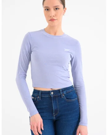 Bluza slim fit de bumbac, Lila pal