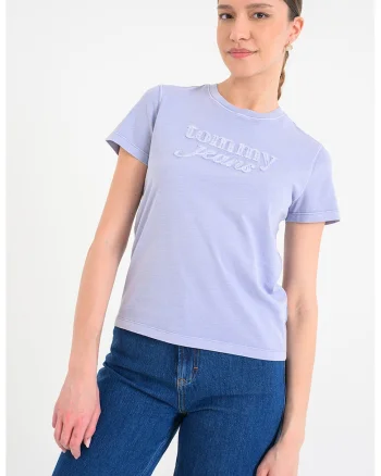 Tricou cu logo, Albastru lavanda